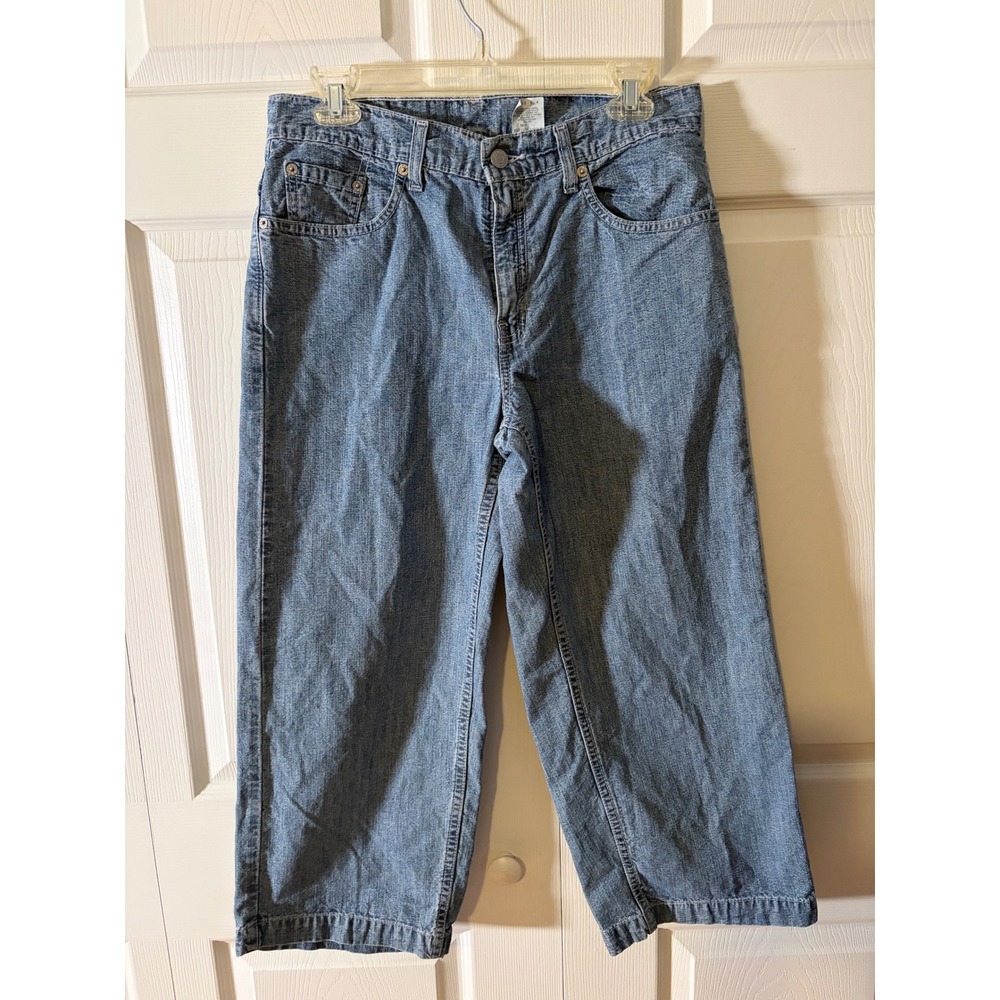 Vintage Levis 577 Wide Leg Cropped Jeans Medium Wash Denim Capris 8 Misses